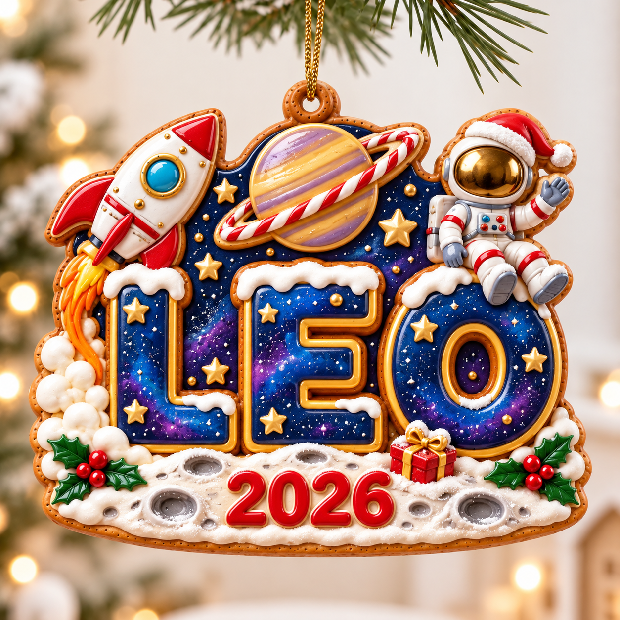 8eb11ede b108 41fb 8f0e e4706e330a84 Leo Space Explorer Christmas Ornament