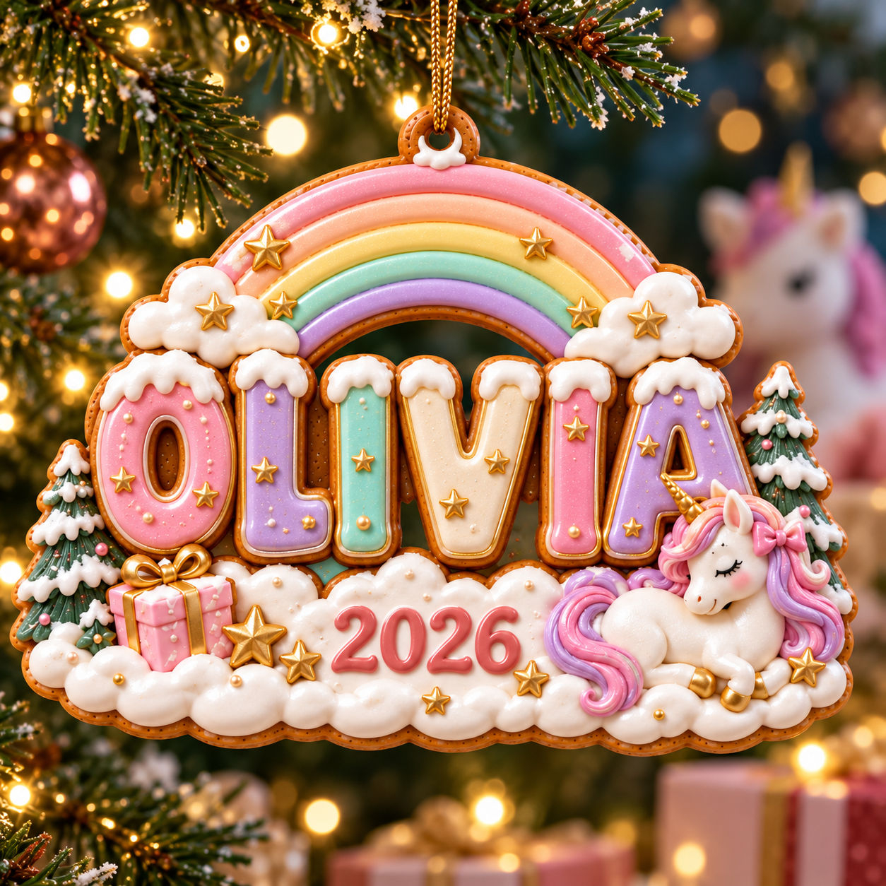 96cc244d c2d2 4d9e a505 700454056263 Olivia s 2026 rainbow unicorn ornament 1