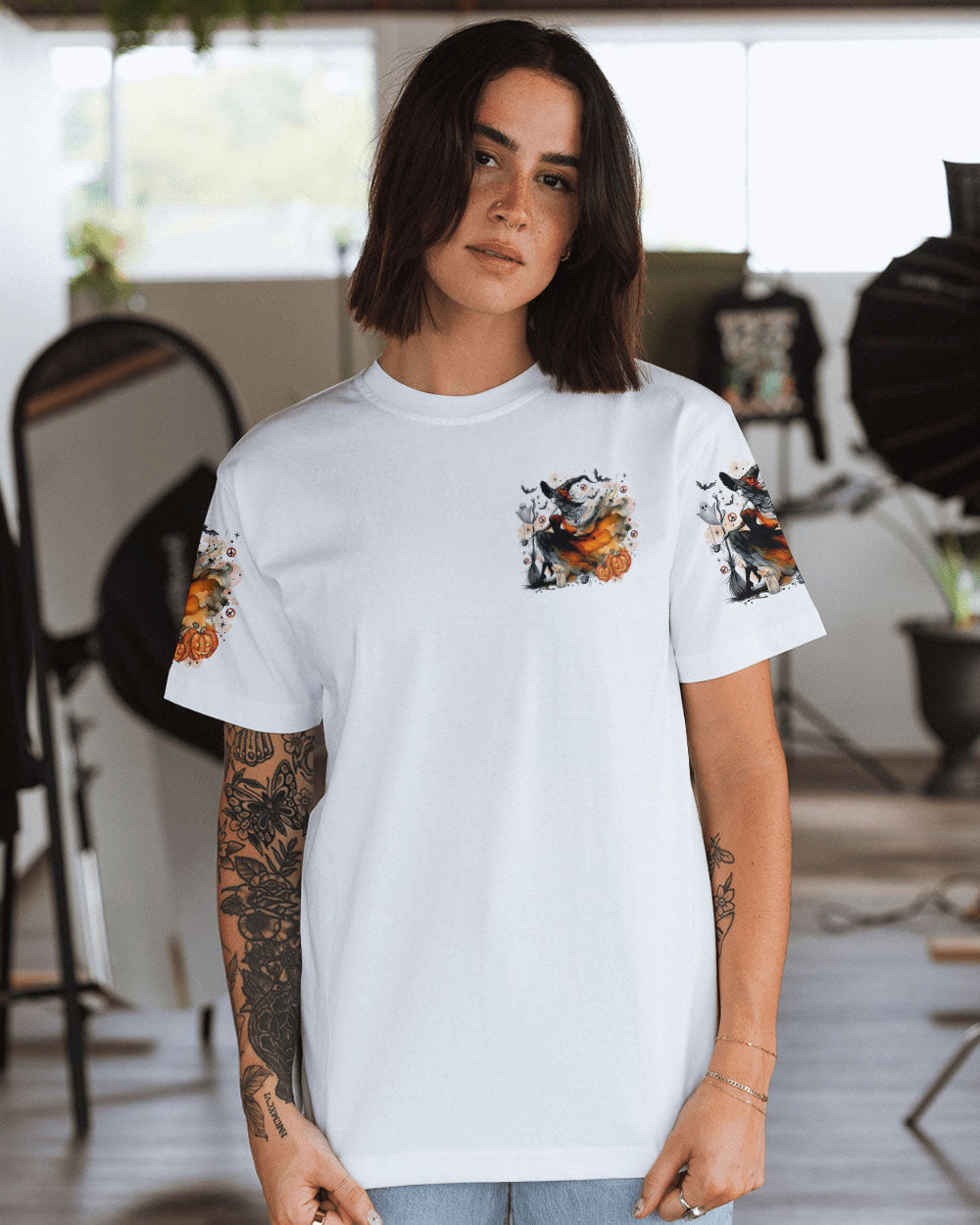 A Wee Bit Wicked Halloween Witch Spooky Pumpkin _26 Witch Design AOP Shirts _13_ AMX8C