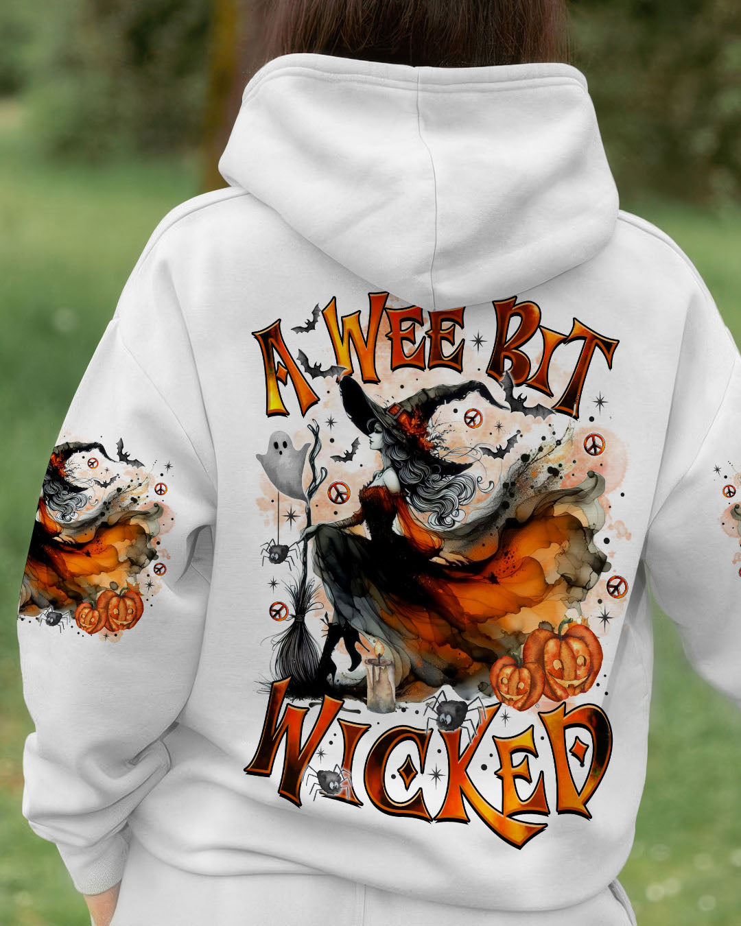 A Wee Bit Wicked Halloween Witch Spooky Pumpkin _26 Witch Design AOP Shirts _14_ UvDVy