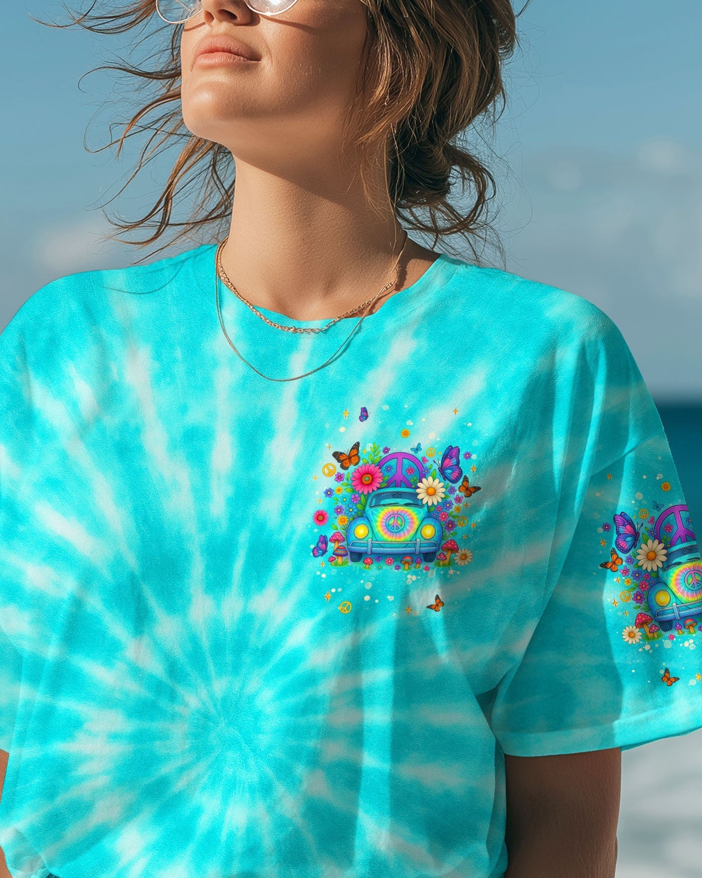 Always Take The Scenic Route Peace Flowers _26 VW Bus Design AOP Shirts _16_ NyoT9