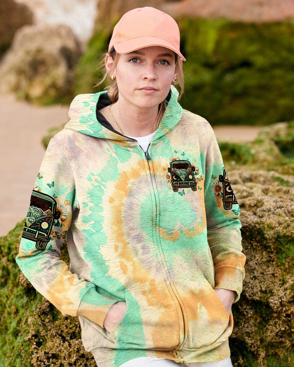 Always Take the Scenic Route Vintage Camper Van Tie Dye Hippie AOP Shirts _11_ nyp0Y