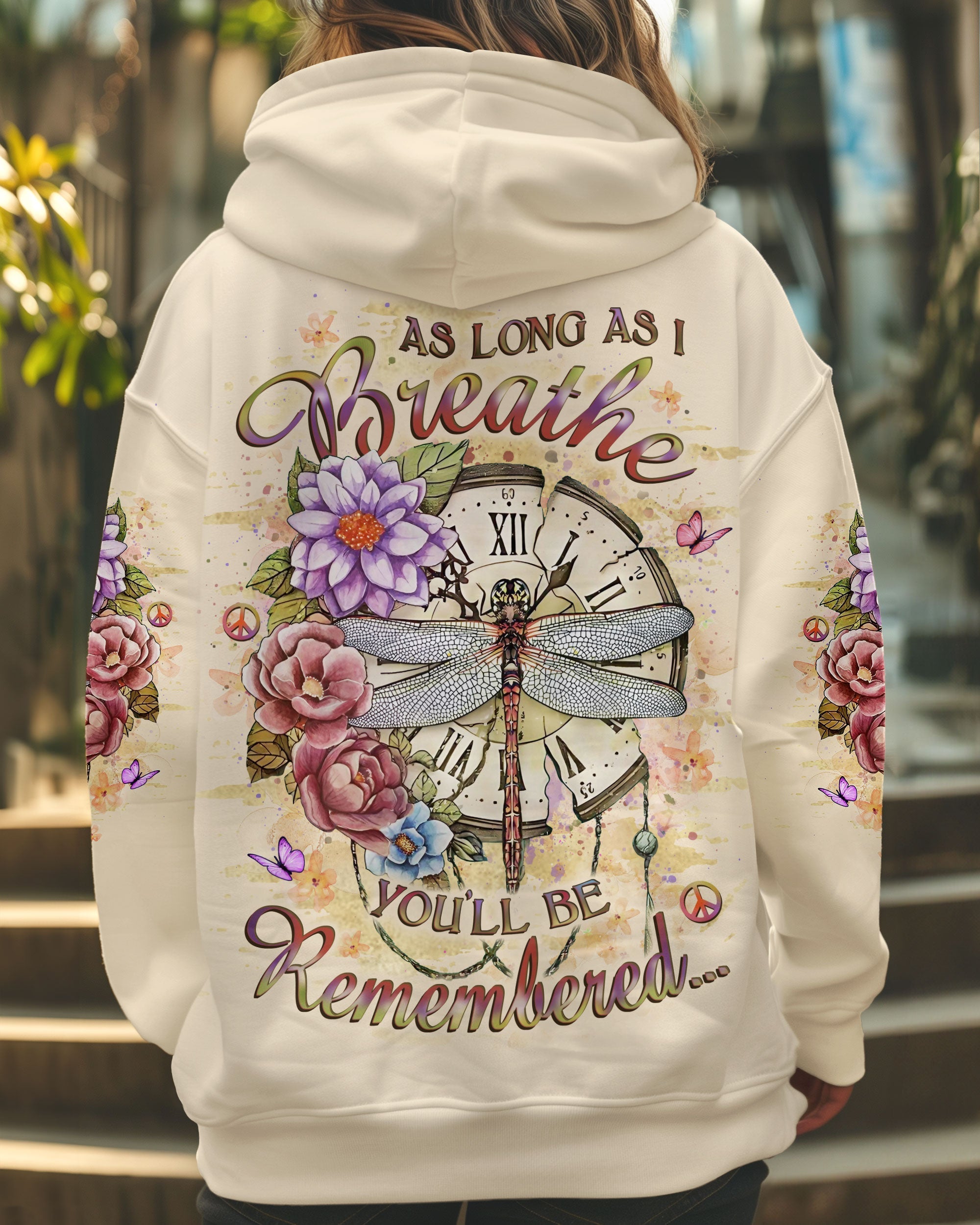 As Long As I Breathe Youll Be Remembered Dragonfly Memorial Floral AOP Shirts _1_ uvfzB