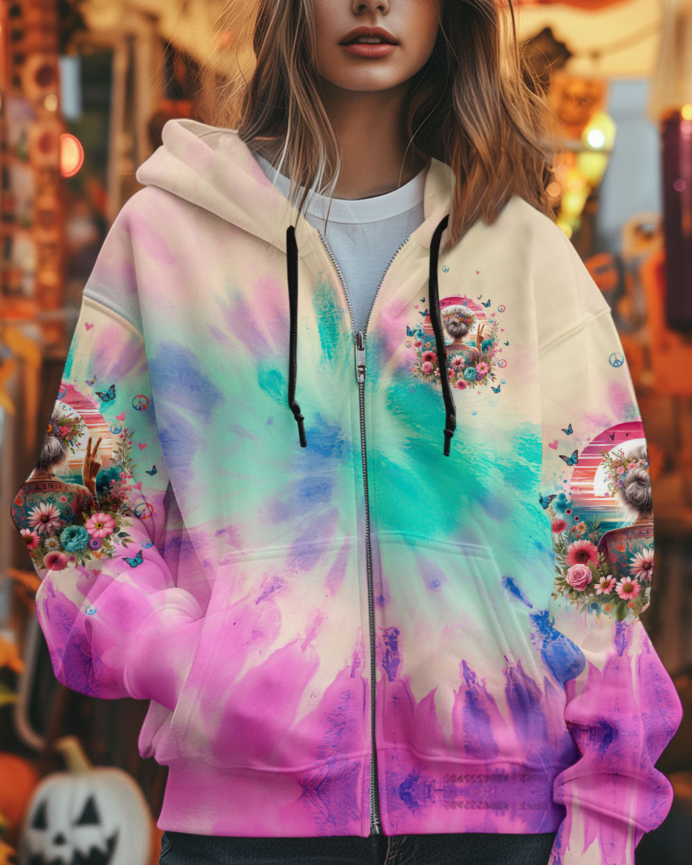 Assuming Im Just an Old Lady Was Your First Mistake Funny Peace Sign Tie Dye Graphic AOP Shirts _10_ IWk3h