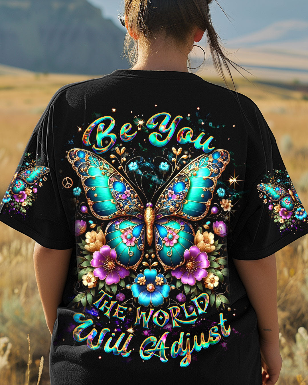 BE YOU THE WORLD WILL ADJUST BUTTERFLY ALL OVER PRINT YHDU3103252_Short sleeves_T shirt_S 1 w2foI