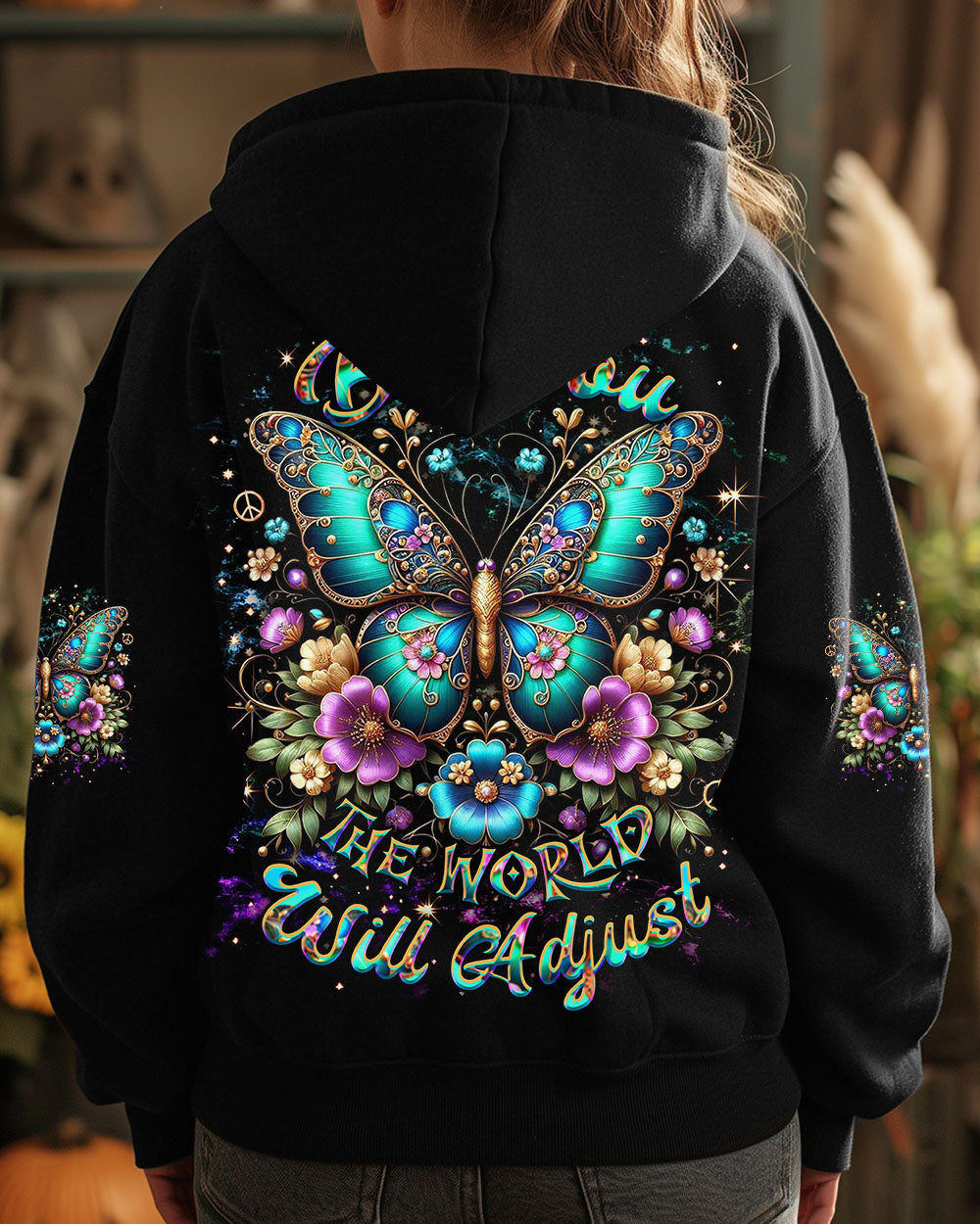 BE YOU THE WORLD WILL ADJUST BUTTERFLY ALL OVER PRINT YHDU3103252_Sweatshirt _26 Hoodies_Hoodie_S 1 CYBdK