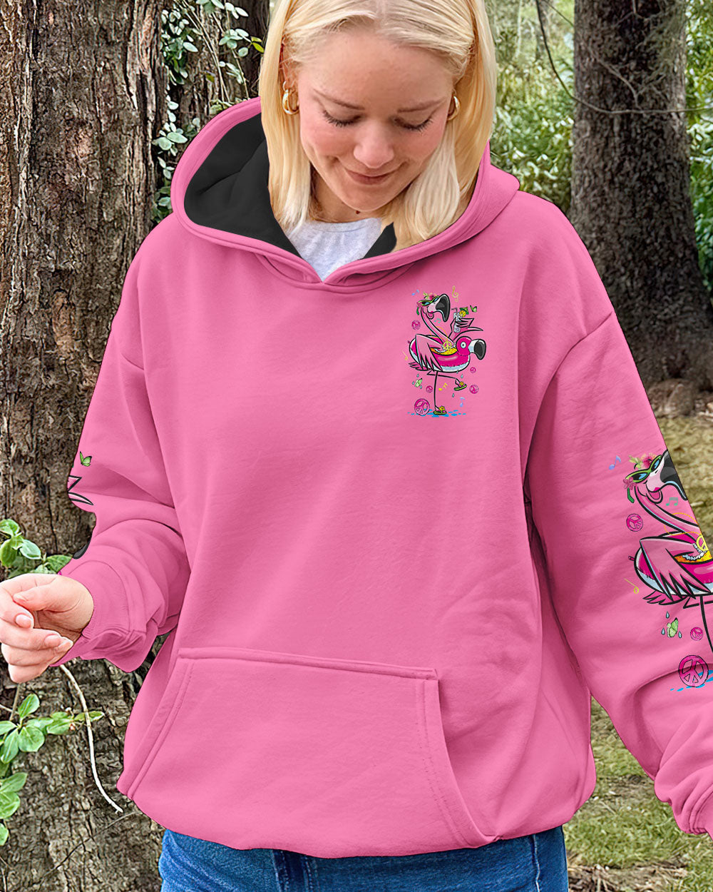 Be You the World Will Adjust Flamingo Funny and Graphic Tee for Women AOP Shirts _6_ PsumN