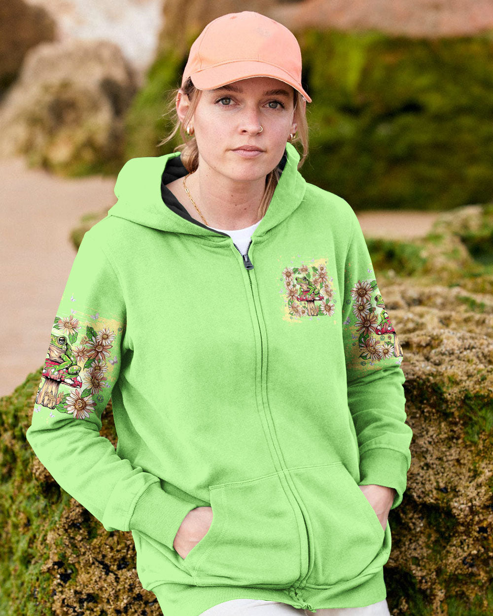 Be You the World Will Adjust Frog on Mushroom Daisy Graphic AOP Shirts _4_ I3m7V