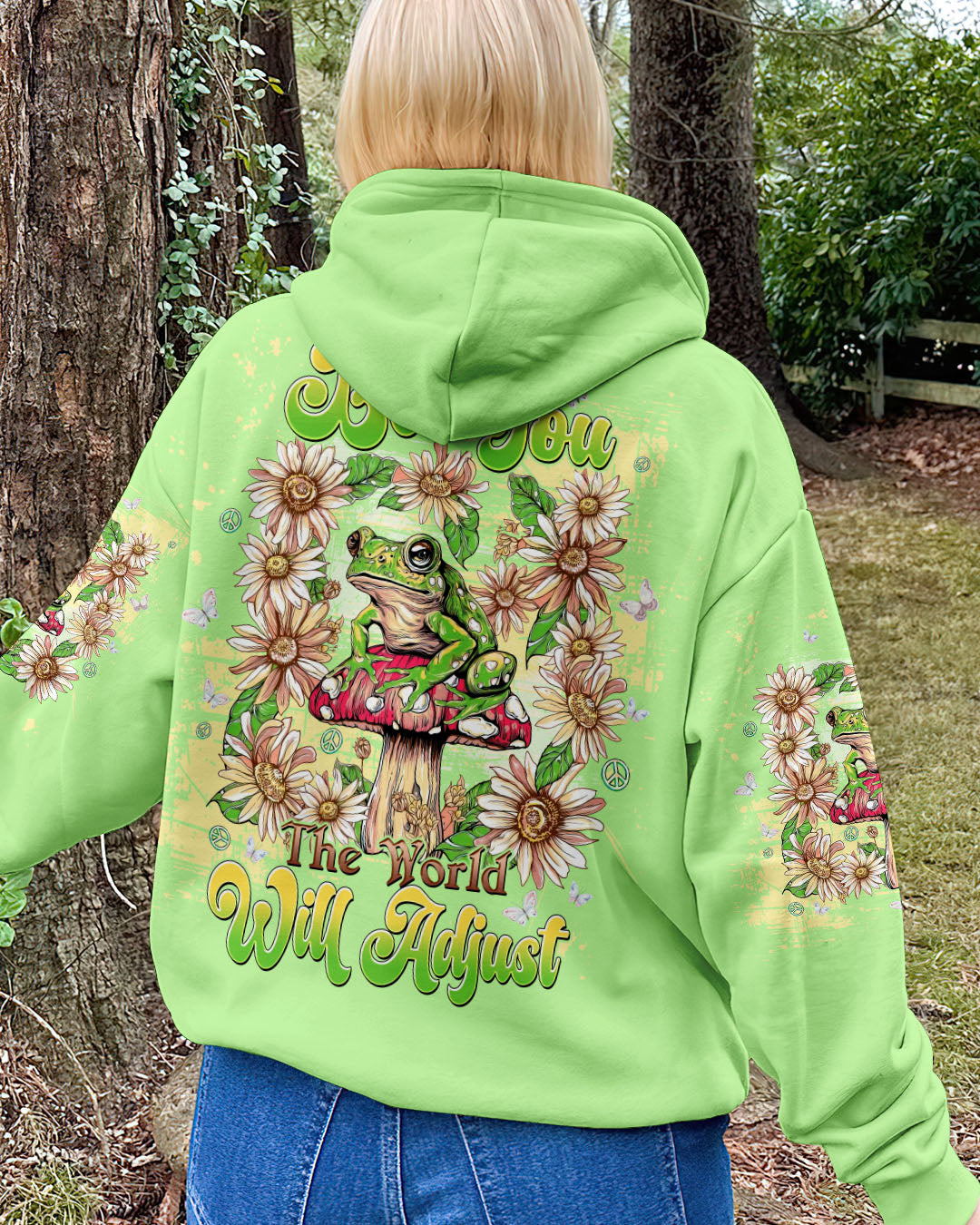 Be You the World Will Adjust Frog on Mushroom Daisy Graphic AOP Shirts _9_ Xpx6r
