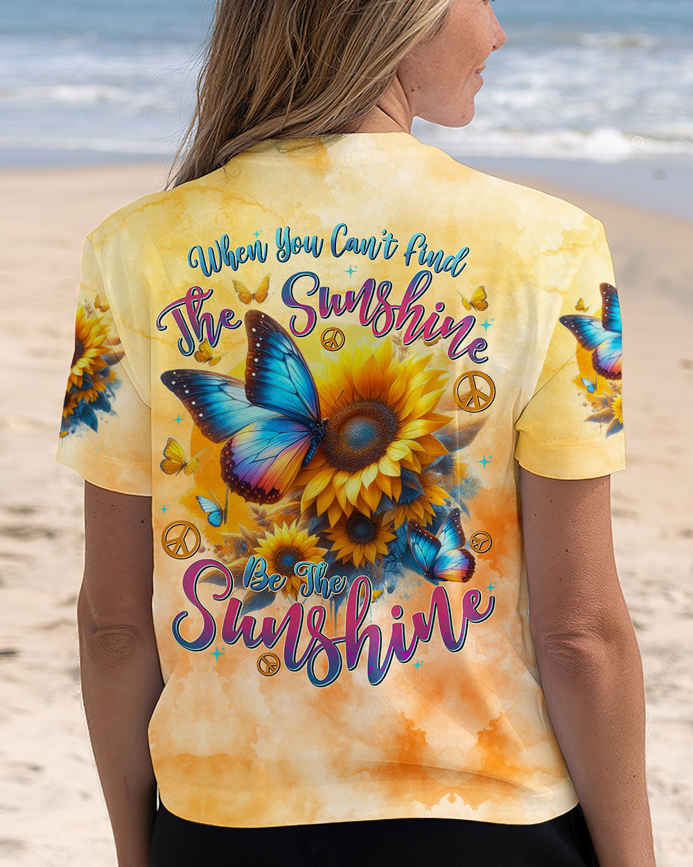 Be the Sunshine Sunflower and Butterfly Tie Dye AOP Shirts _3_ iOXFI