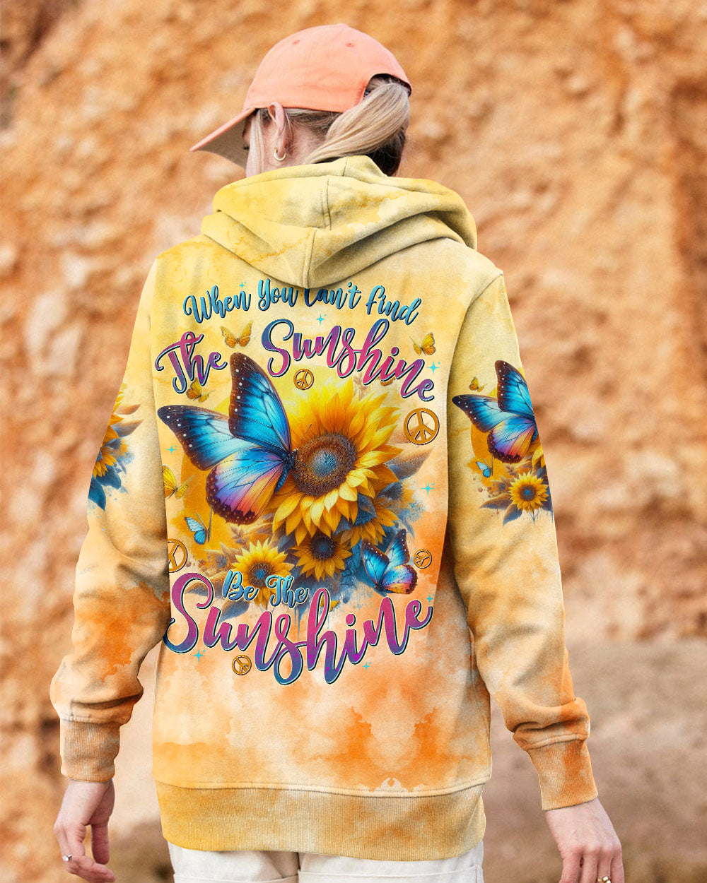 Be the Sunshine Sunflower and Butterfly Tie Dye AOP Shirts _9_ mZOJo