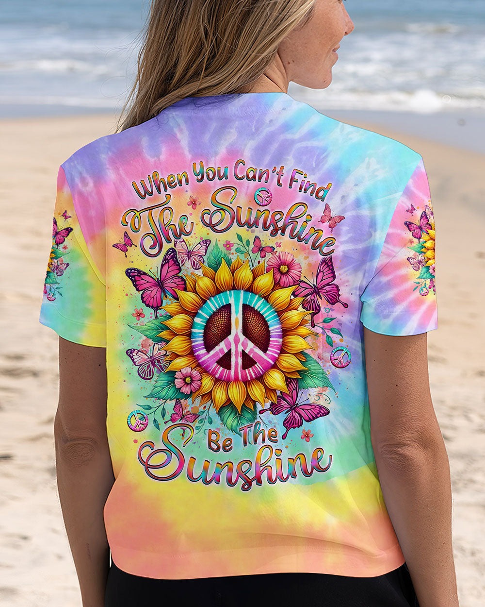 Can_E2_80_99t Find the Sunshine Be the Sunshine Tie Dye Sunflower Peace Sign AOP Shirts _3_ ywozO