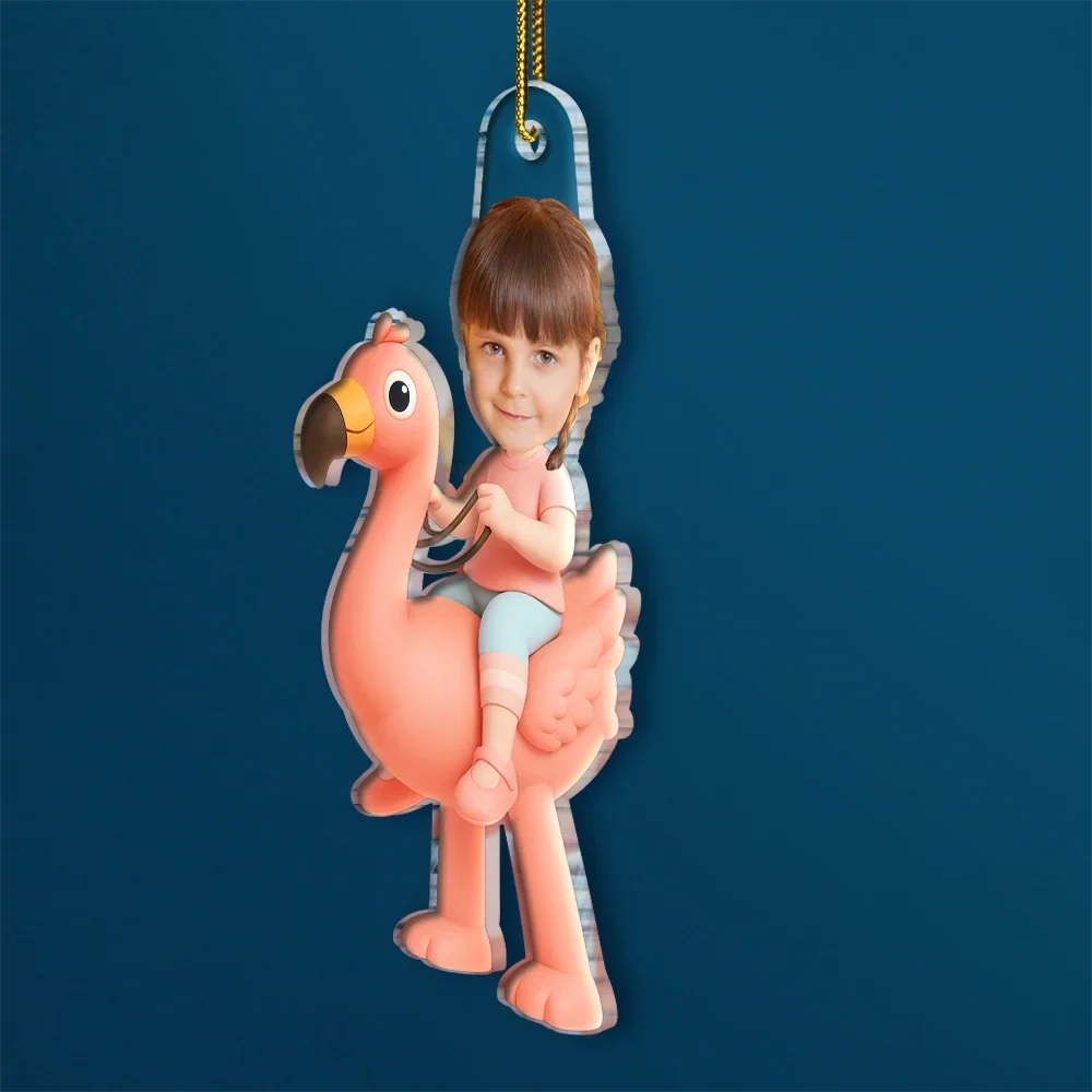 CustomPhotoCuteKidFlamigoUnicorn PersonalizedAcrylicPhotoOrnament TG071 CLA1538 MOCKUPWEB1