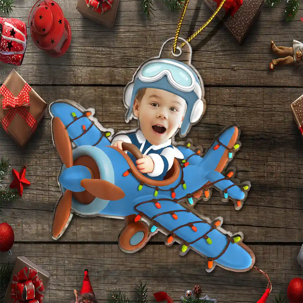 CustomPhotoFunnyKidFaceAirplane PersonalizedAcrylicPhotoOrnament TG066 CLA1533 MOCKUPWEB5