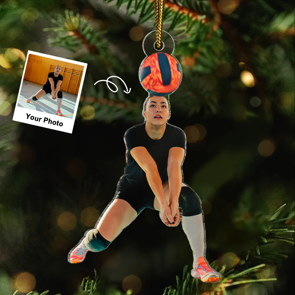 CustomPhotoVolleyballPlayerTeam PersonalizedAcrylicPhotoOrnament TK827 CLA1478 MkDEF
