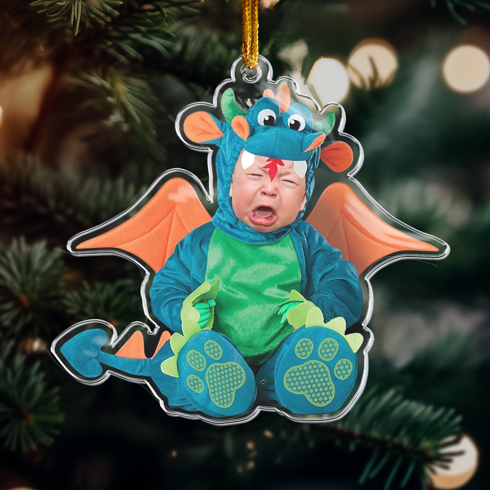 Cute Baby Monster Personalized Acrylic Photo Ornament_5