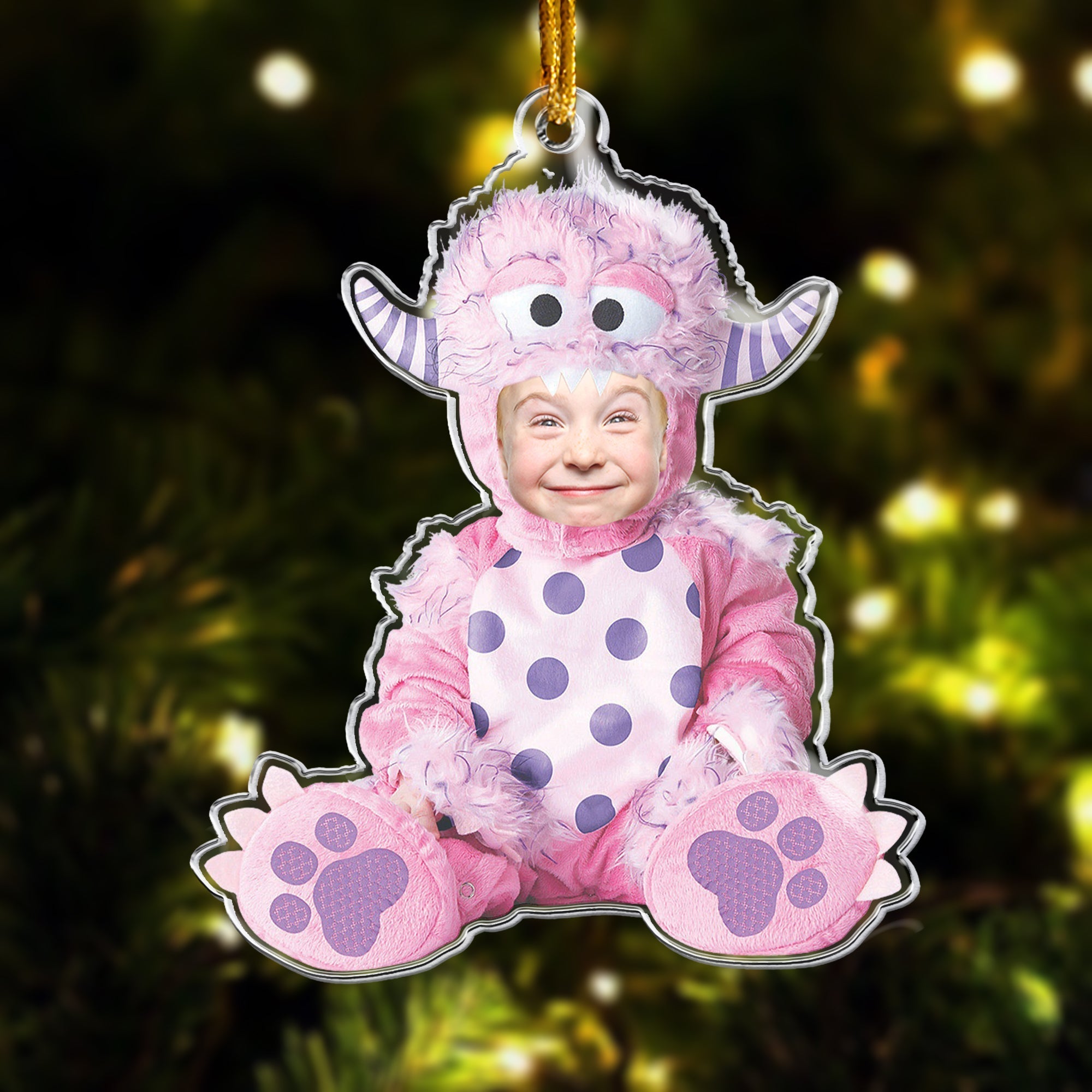 Cute Baby Monster Personalized Acrylic Photo Ornament_8