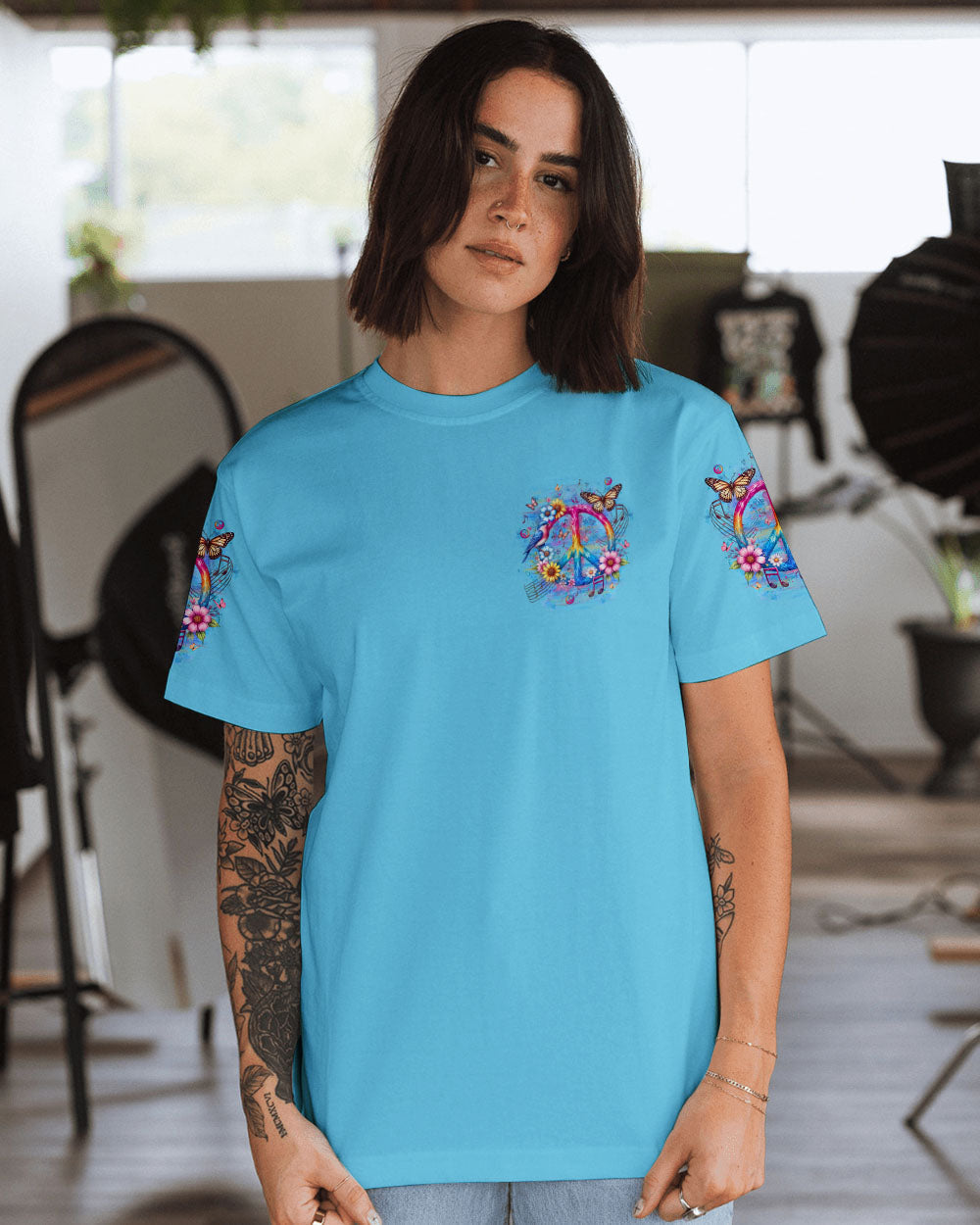 Every Little Thing Is Gonna Be Alright Tie Dye Peace Sign AOP Shirts _14_ wiwEc