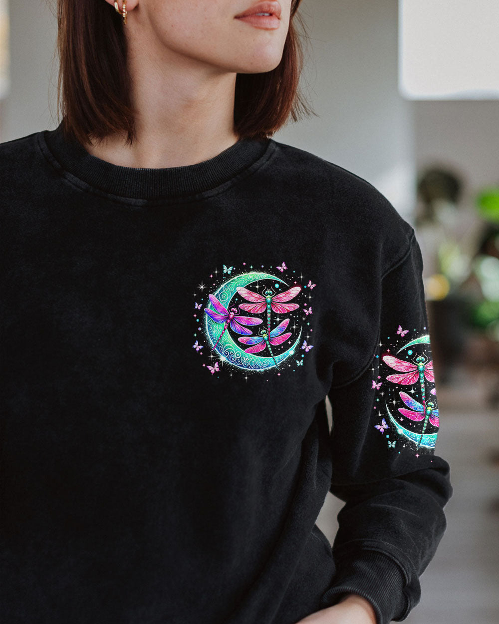 Fly Me to the Moon Let Me Play Among the Stars Magical Glow Dragonfly AOP Shirts _8_ aaiD0