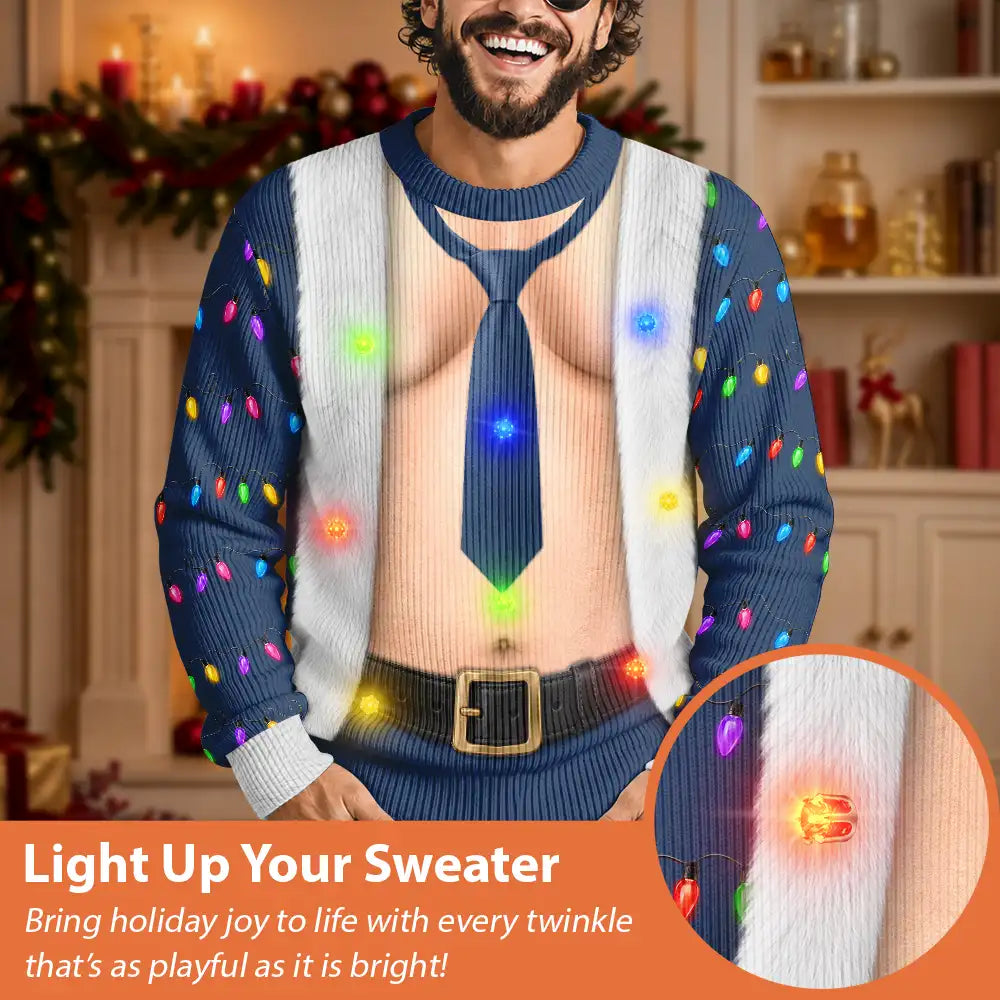 FunnyHairyMuscleBodyChristmasGiftForHusband PersonalizedUnisexUglySweater NV1631 CLA3694 MK7