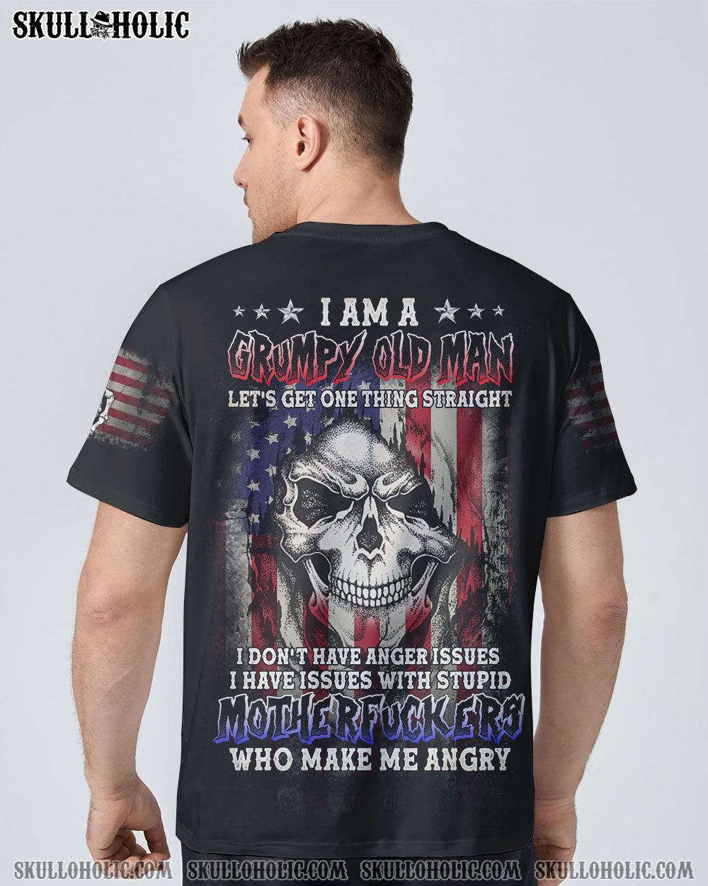 Grumpy Old Man Mother F Grumpy Veteran Skull Graphic AOP Shirts _11_ nn3uV