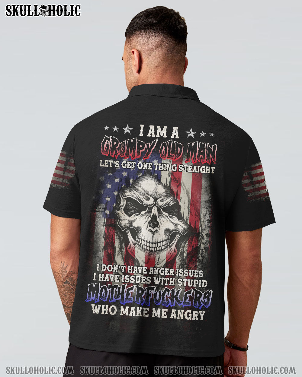 Grumpy Old Man Mother F Grumpy Veteran Skull Graphic AOP Shirts _9_ 5OUxG