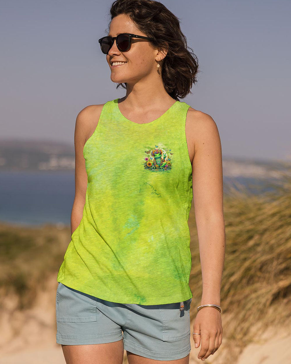 Hello Darkness My Old Friend Tie Dye Frog Sunflower Hippie Style AOP Shirts _6_ 1aVoZ