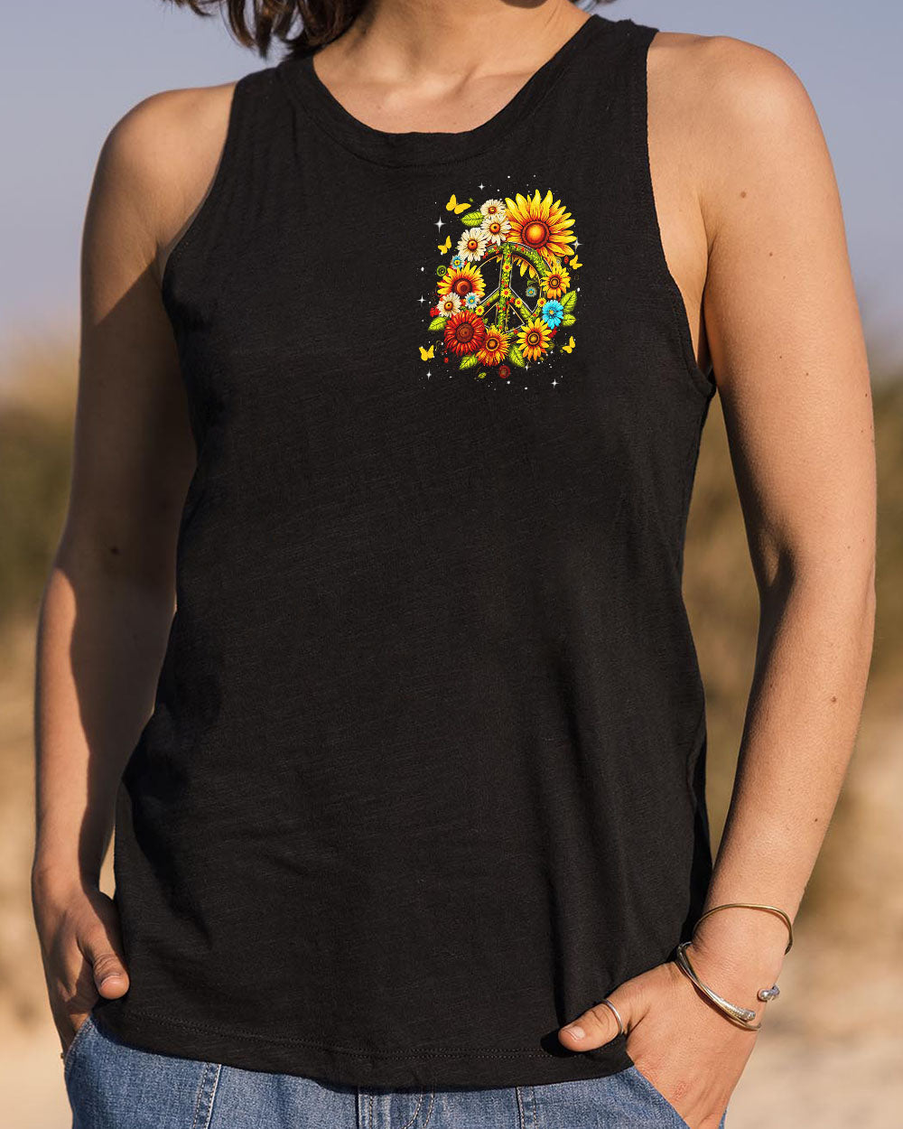 Hippie Heart Old Soul Wild Spirit Sunflower Peace Sign AOP Shirts _6_ 1PV22