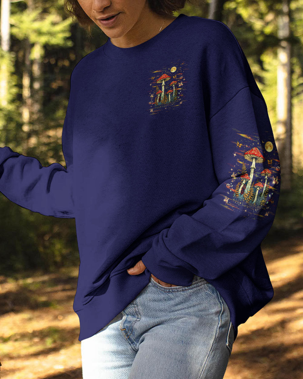 Hippie Soul Magic Mushroom _26 Moon Psychedelic Forest Graphic AOP Shirts _9_ bEzb1