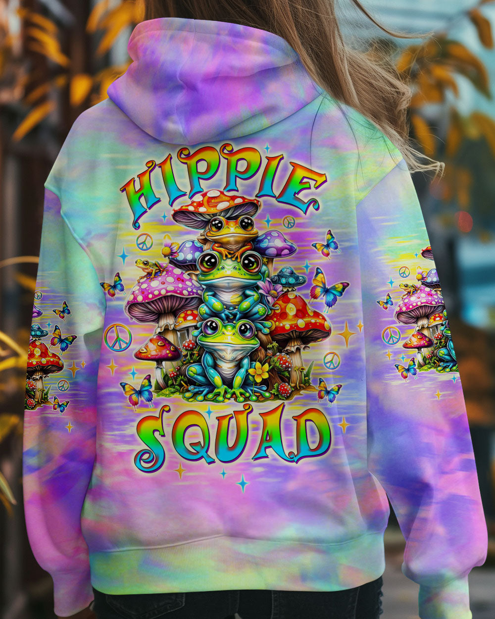 Hippie Squad Frog Psychedelic Mushroom Colorful Tie Dye AOP Shirts _12_ a4WfV