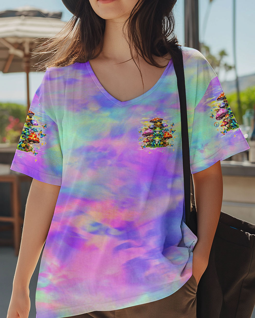 Hippie Squad Frog Psychedelic Mushroom Colorful Tie Dye AOP Shirts _2_ R2vkK