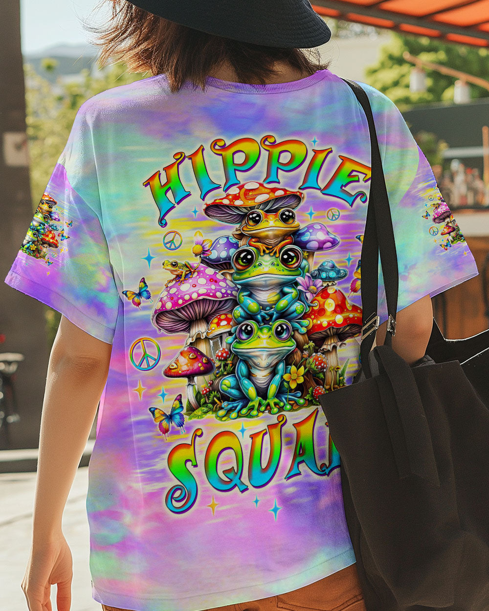 Hippie Squad Frog Psychedelic Mushroom Colorful Tie Dye AOP Shirts _3_ TfuQz