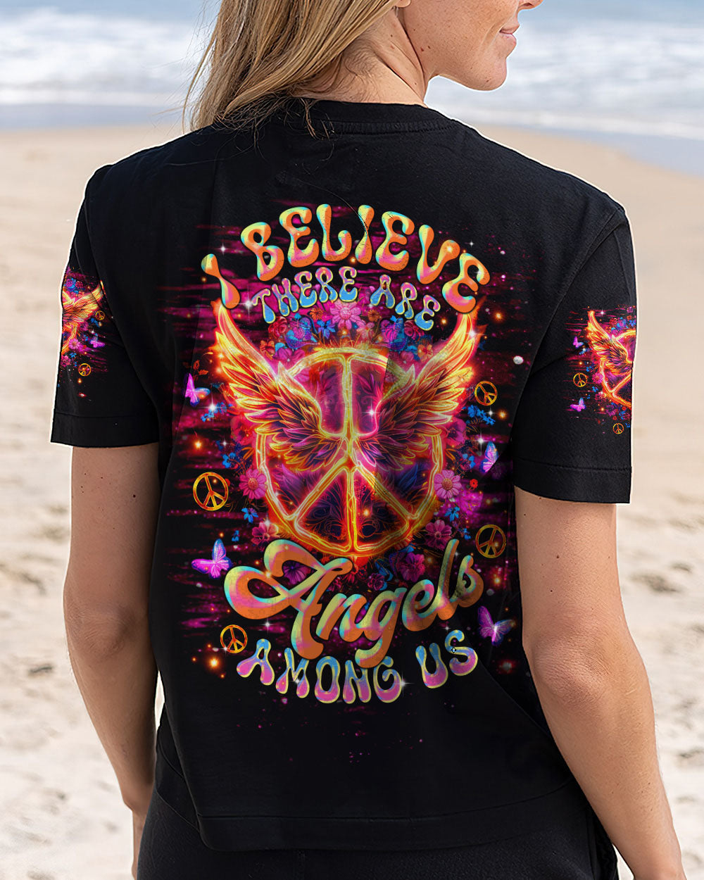 I Believe There Are Angels Among Us Fire Peace Symbol Angel AOP Shirts _12_ bURVC