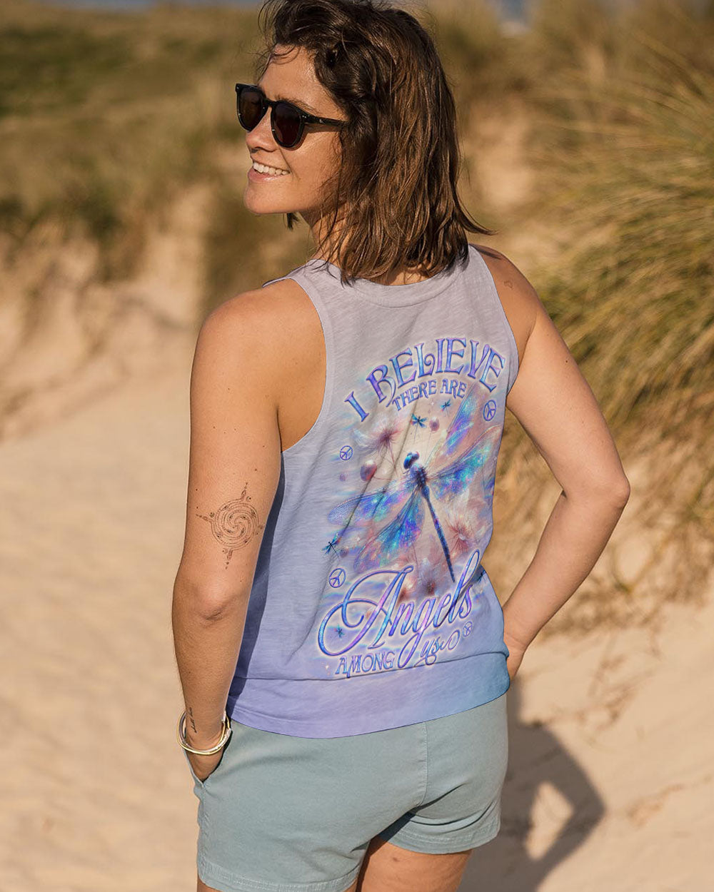 I Believe There Are Angels Among Us Pastel Dragonfly Memorial AOP Shirts _12_ McX8H