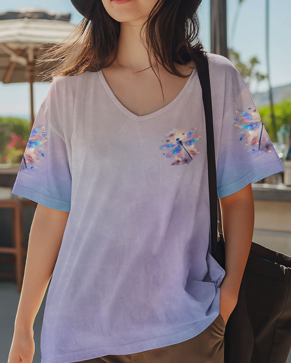 I Believe There Are Angels Among Us Pastel Dragonfly Memorial AOP Shirts _2_ yQgdj