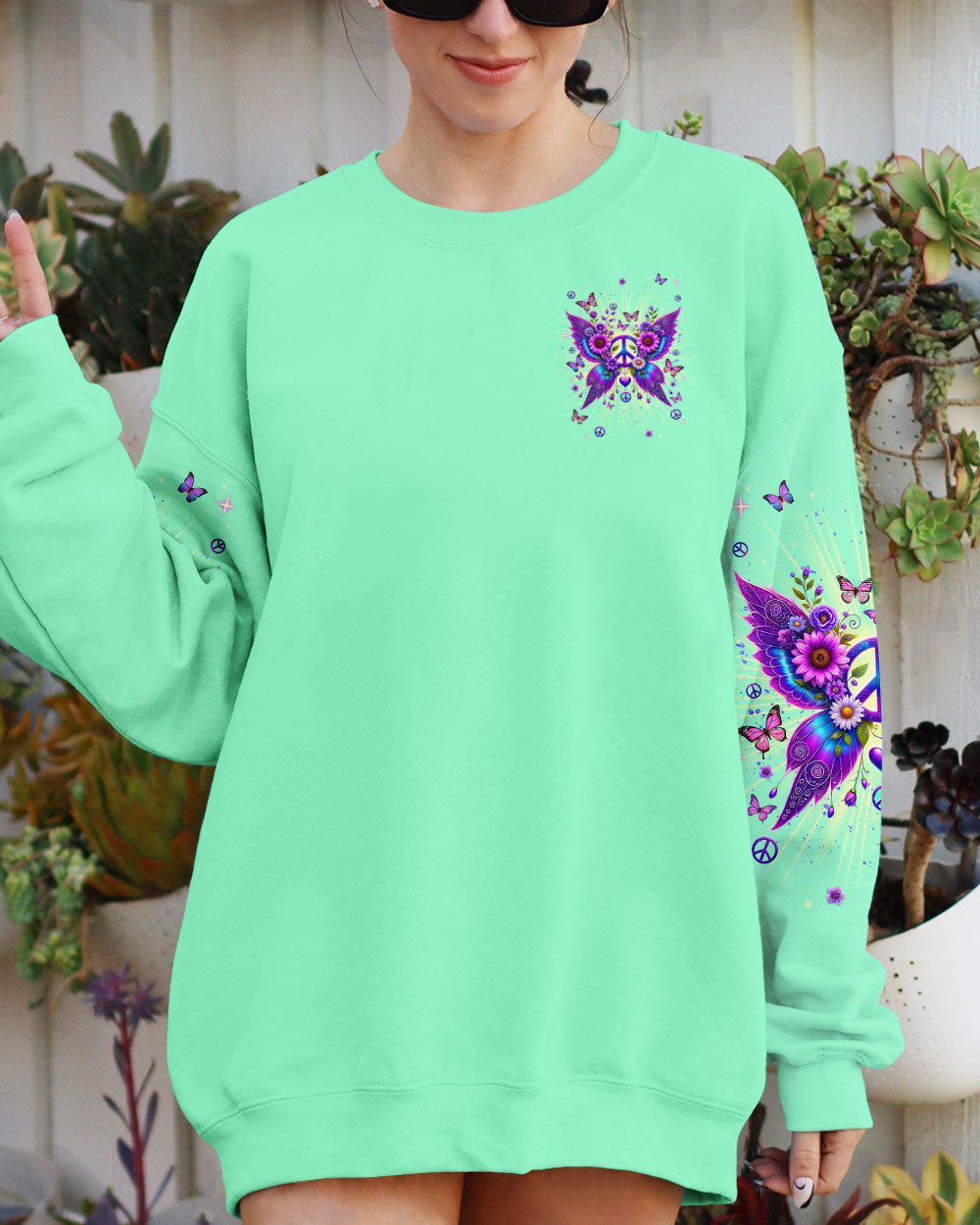 I Believe There Are Angels Among Us Peace and Butterfly Wings AOP Shirts _9_ 0Vu93