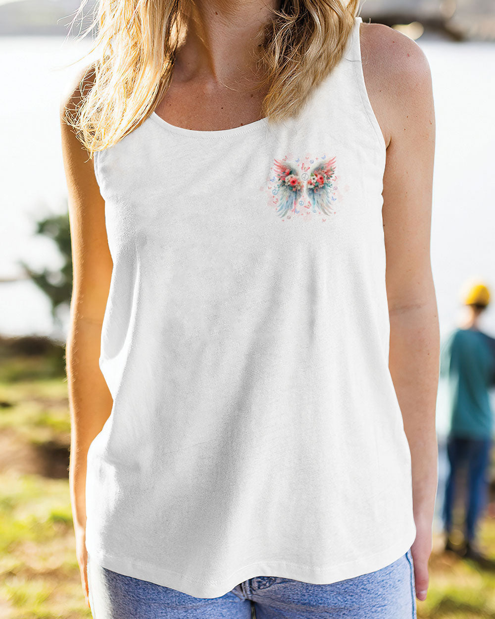 I Believe There Are Angels Among Us Watercolor Floral Wings Peace AOP Shirts _10_ Zakwf