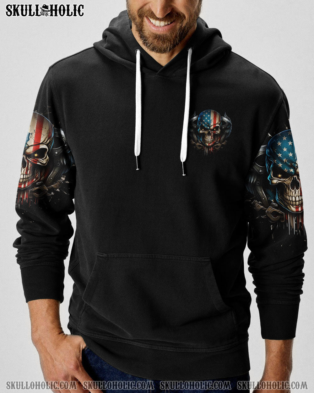I Can Fix Stupid But Its Gonna Hurt Patriotic Skull USA Flag Funny Mechanic AOP Shirts _12_ pLkF9