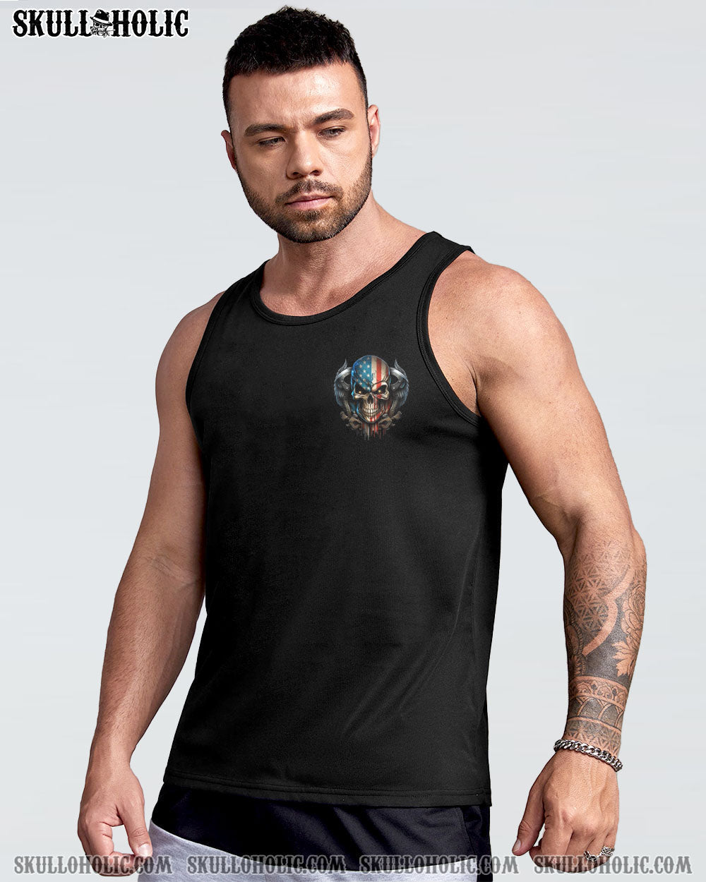 I Can Fix Stupid But Its Gonna Hurt Patriotic Skull USA Flag Funny Mechanic AOP Shirts _18_ 6iEOq