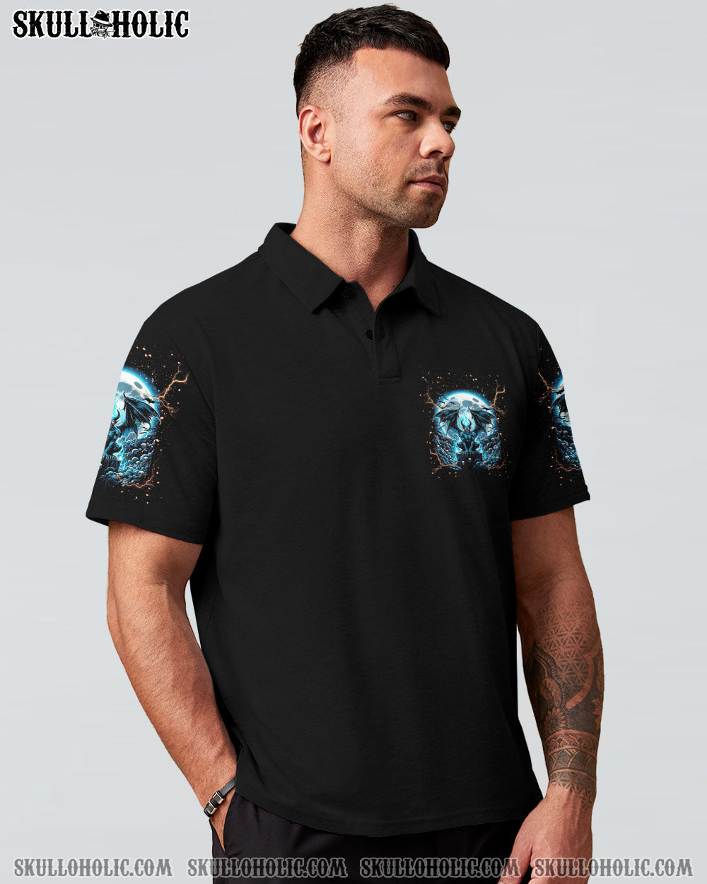 Iam Never Alone My Demons Are With Me Edgy _26 Powerful Gothic AOP Shirts _2_ Wk32B