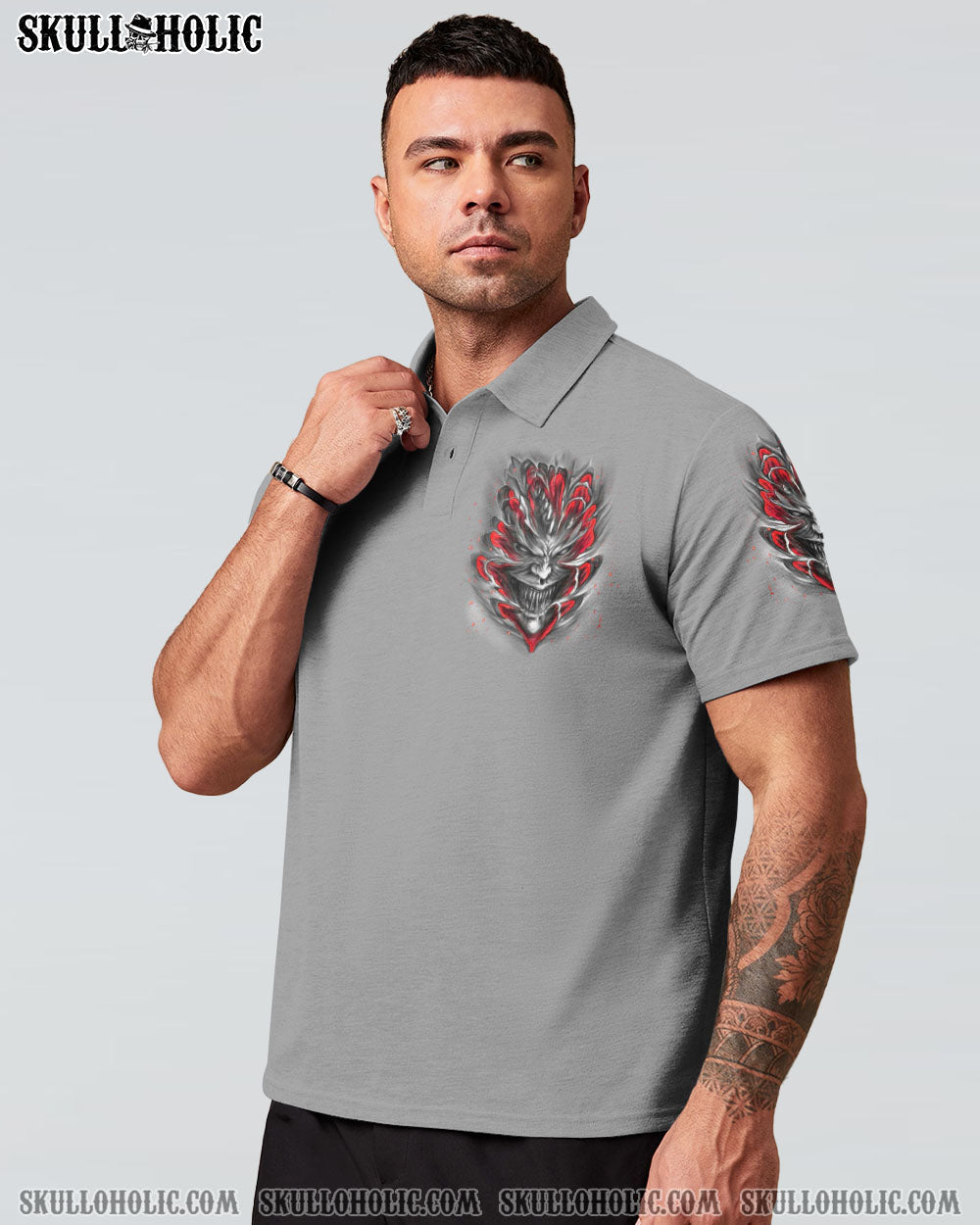 Im Never Alone My Demons Are With Me 247 Skull Dark Gothic Graphic AOP Shirts _3_ 89xmb