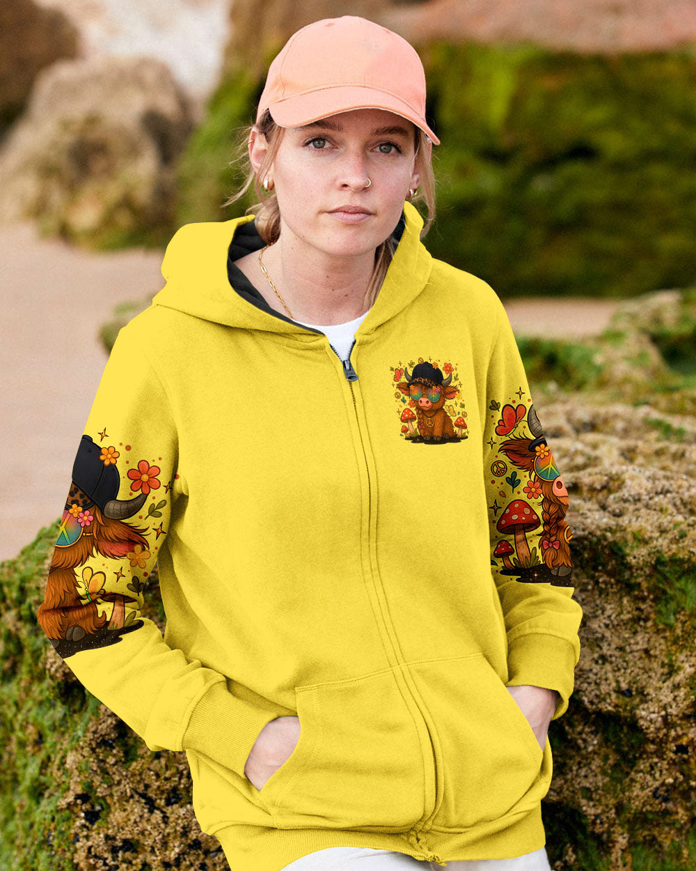 Im Not A Hot MessIm a Spicy Disaster Cute Cow with Peace Sign _26 Fun Floral Design AOP Shirts _12_ 4xW9Q