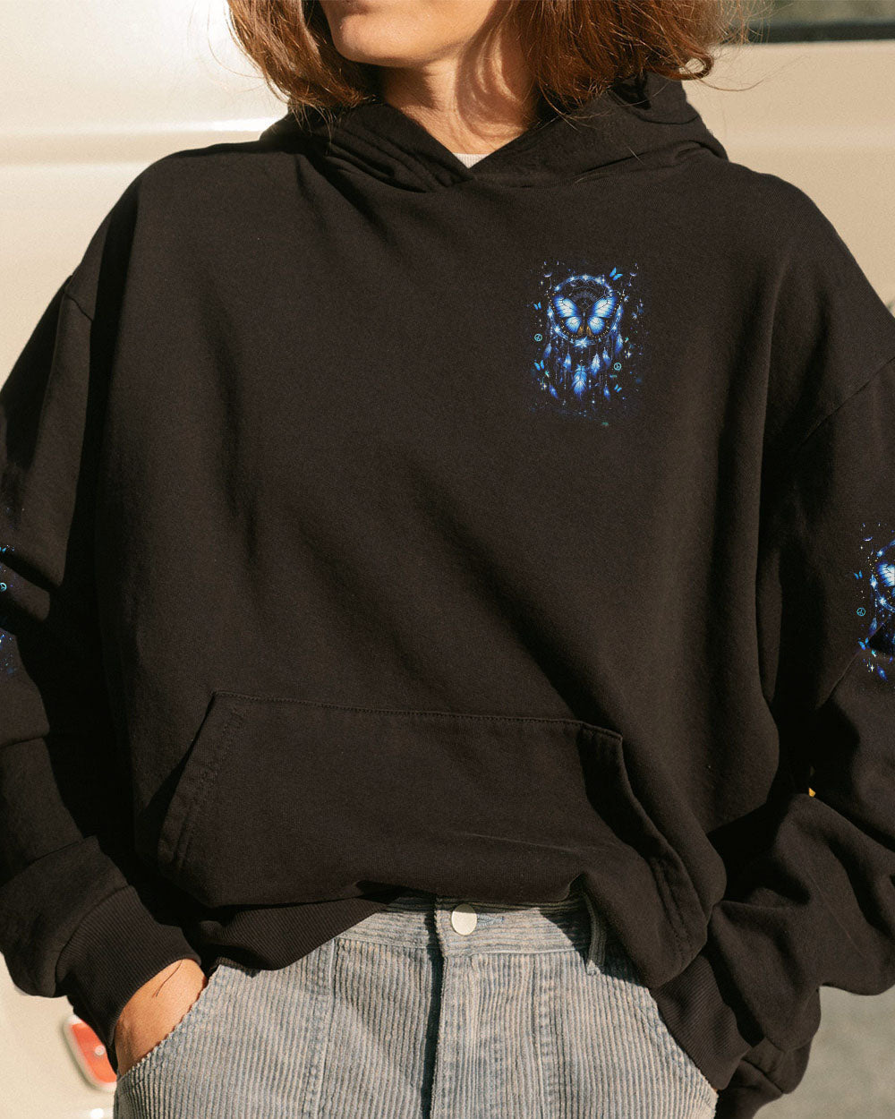 Im a Dreamer but Im not the Only One Blue Dreamcatche Butterfly AOP Shirts _14_ dmItJ