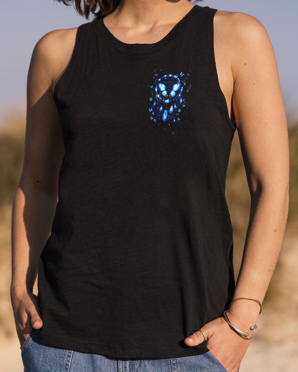 Im a Dreamer but Im not the Only One Blue Dreamcatche Butterfly AOP Shirts _6_ JChfx