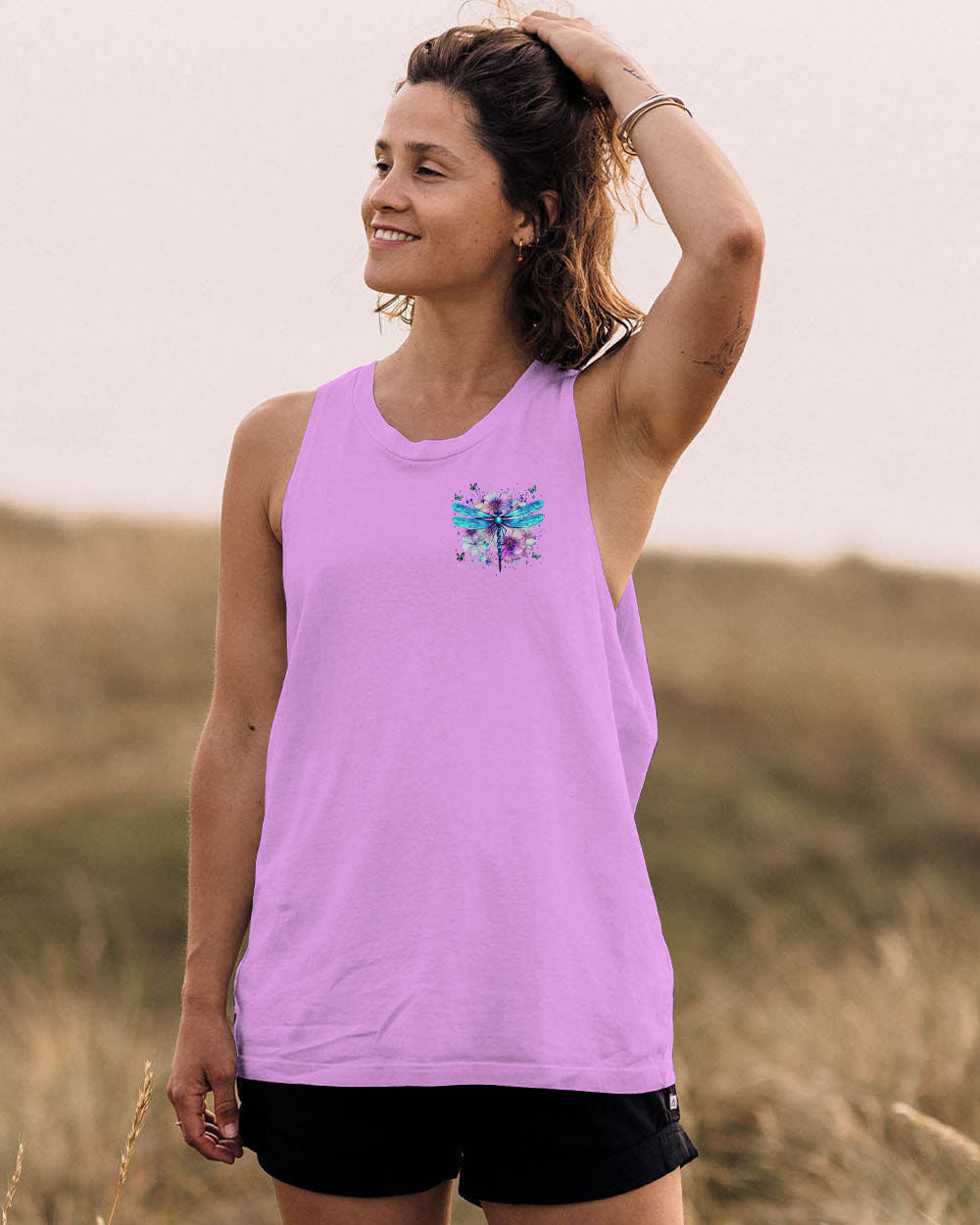 Just Breathe Everything Is Going To Be Okay Dragonfly and Floral Design AOP Shirts _12_ E0wda