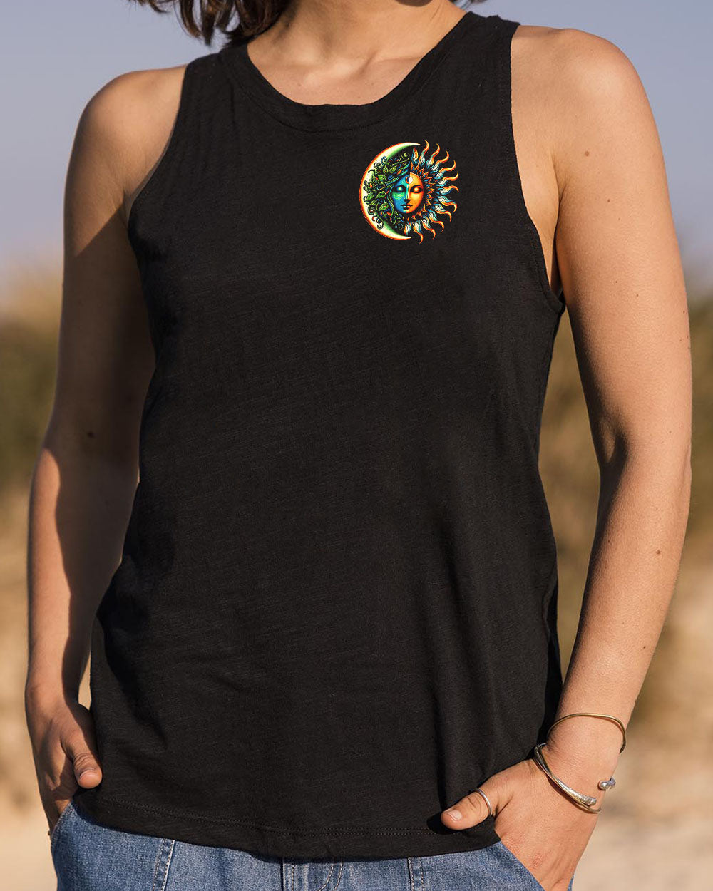 Live by the Sun Feel by the Moon Move by the Stars Celestial Moon and Sun AOP Shirts _12_ CRGnY