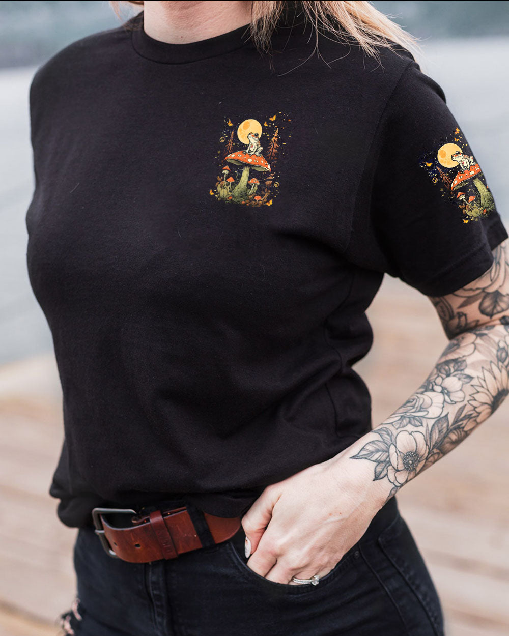 Lose My Mind and Find My Soul Frog with Mushroom Into the Forest AOP Shirts _13_ KZKuk