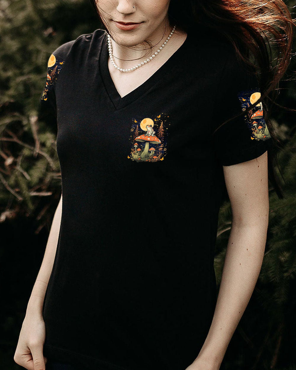 Lose My Mind and Find My Soul Frog with Mushroom Into the Forest AOP Shirts _2_ NBMDy