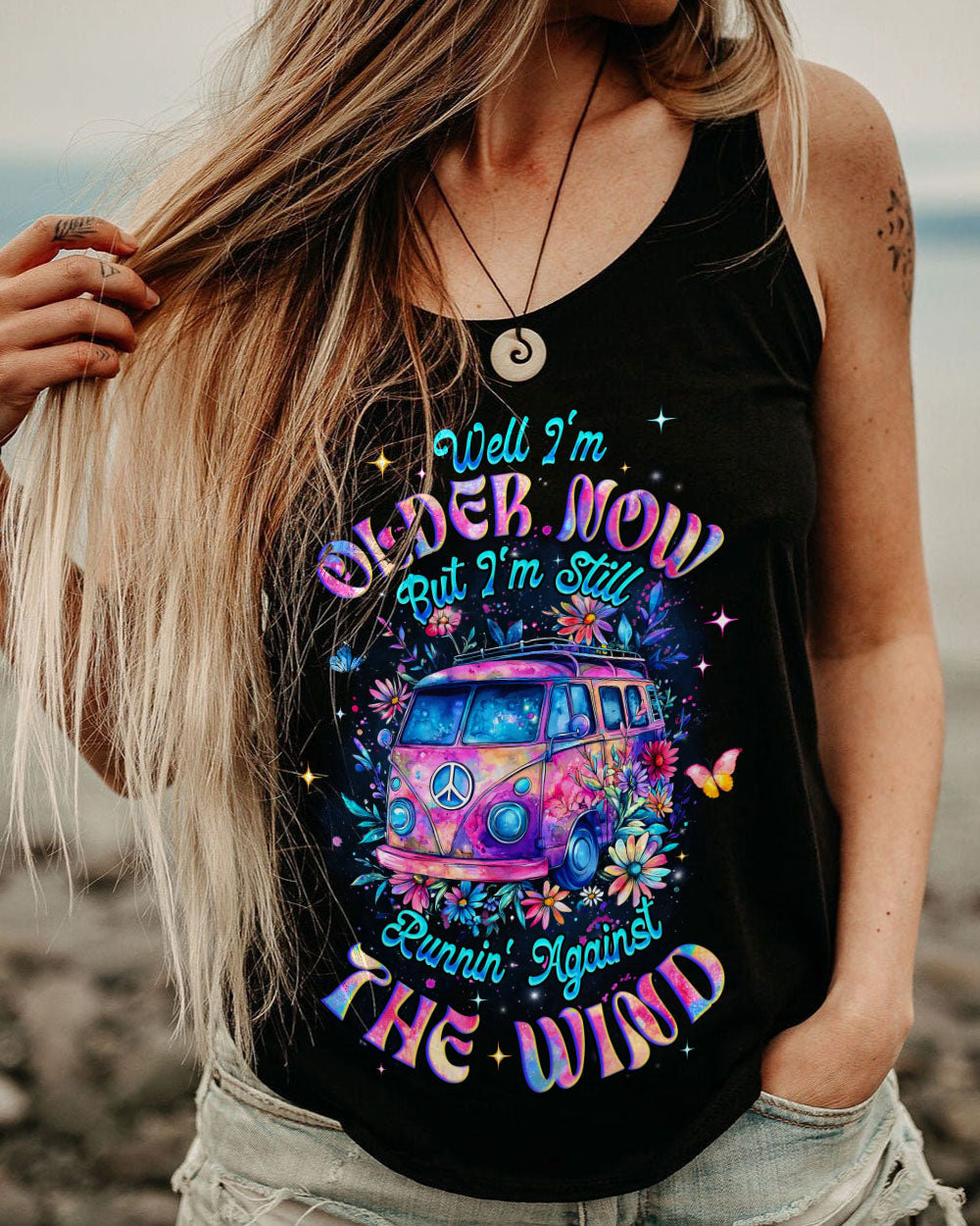 Older Now But Im Still Runnin_E2_80_99 Against The Wind Retro Floral Car AOP Shirts _5_ Q975y