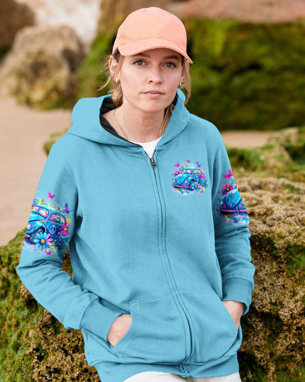 Older Now But Im Still Running Against the Wind Blue VW Beetle Floral Hippie AOP Shirts _4_ tShNG
